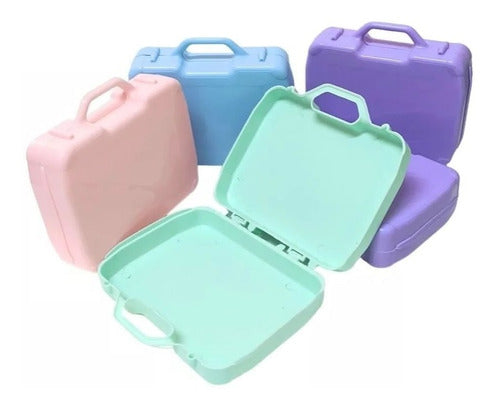 Set of 10 Mini Plastic Suitcases Colors Souvenir Candy Bar 14