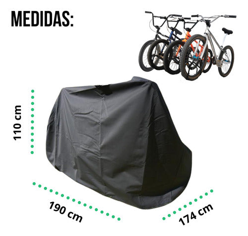 Tuti Fundas Funda Cubre 4 Bicicletas En Bicicletero 2 Años Garantía Lona 1