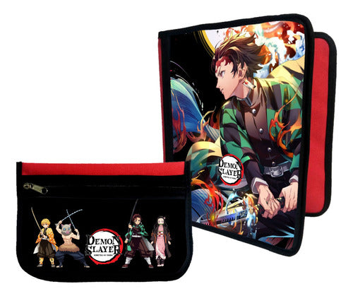 Marro Mochila +2 Folder + Demon Slayer Tanjiro Pencil Case #612 1