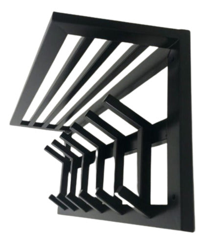 Industrial Style Iron Shelf Coat Rack 12 Hooks Duarte D.co 0