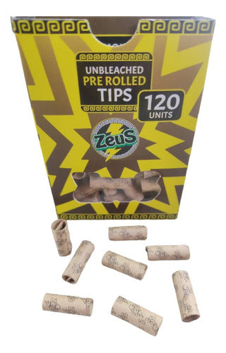 Zeus Unbleached Pre Rolled Tips Armored Filters 120 Units 1