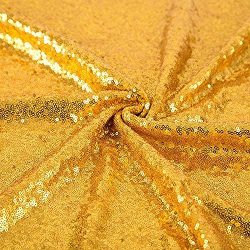 Jyflzq Gold Sequin Tablecloth 50 X 50 Square Sparkly Drape 3