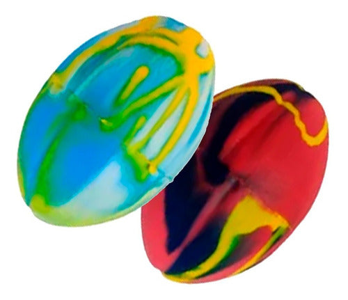 Mercadoflash Set of 2 Multicolor Rugby Balls for Pets 0