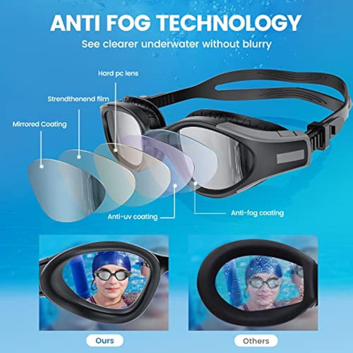 Neezukar Swim Goggles, Anti Fog, UV Protection, No Leaking for Adults Men Women Youth 2