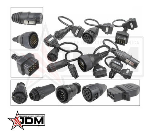 Kit Adaptadores Camiones OBD2 Delphi Autocom Scanner San Miguel JDM 5