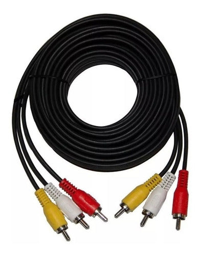 Hipercom Audio Video Cable White Red Yellow 1.5m 3 RCA to 3 RCA 0