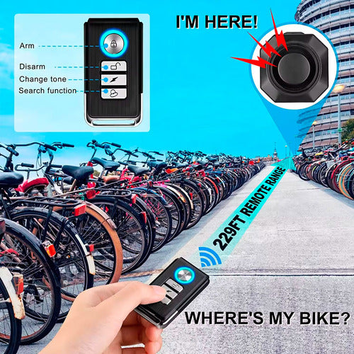 Alarma Sonora Sensor Bicicleta Moto Antirrobo Recargable Usb 4