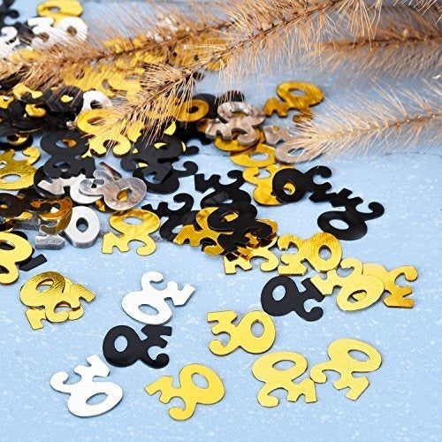 Shappy Number 30 Glitter Confetti for Anniversary Party 5