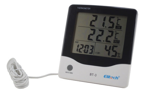 Elitech BT-3 Digital Thermometer Hygrometer with Temperature and Humidity Display 0