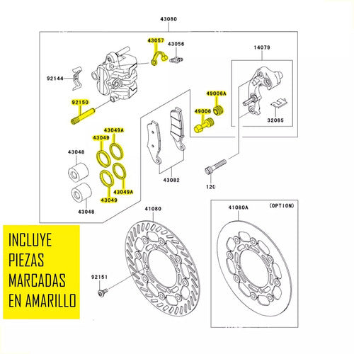 ProX Racing Parts Eparacion Mordaza Freno Delantero YZ 400F - YZ 426F 1