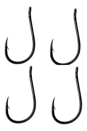 Sasame Chinu Ringed Fishing Hook F-724 Size 6/0 Black Nickel 4-Pack 0