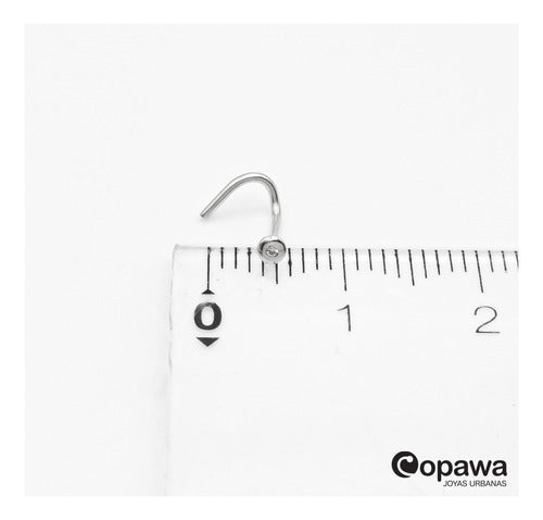 18k White Gold Nostril Nose Ring with 1mm White Cubic Zirconia Stud by Copawa 4