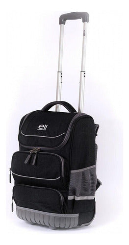 Elf Black Smooth Rubber Base Backpack with Trolley 6444B 1