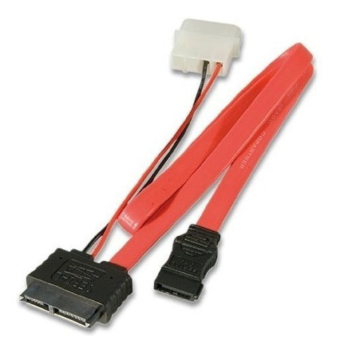 Lindy 1m Slimline Sata Cable With 5.25 Psu Power 0