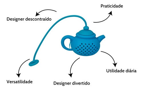 Infusores Para Chá Silicone Formatos Chaleira Premium 2