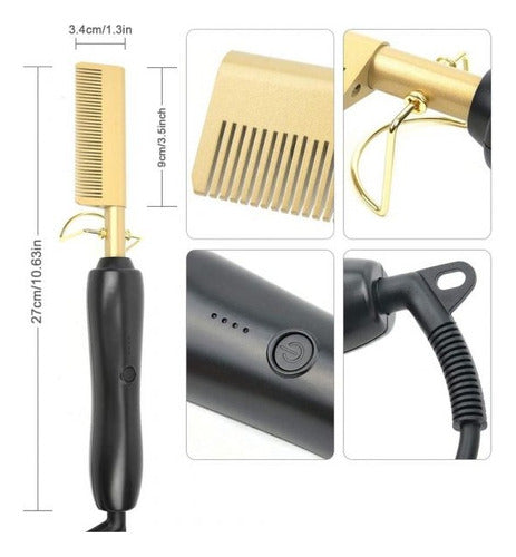 Rumish Copper Hair Straightener Comb for Wet and Dry Use 4