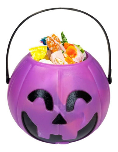 Manzana Cotillon Combo Caramelera Calabaza Halloween Jack Sonriente X 6 Unida 0