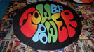 Flower Power Black Background Slipmat Latex Turntable Mat 1