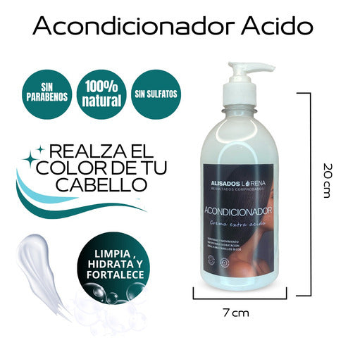 Acondicionador Extra Acido X500cc - Alisados Lorena Prolongs and Enhances pH 1