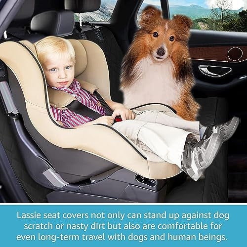 Lassie Dog Seat Cover for Cars Waterproof Black L 1