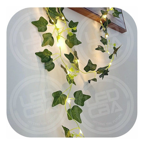 LEDCBA Artificial Ivy Vine with LED 2.2 Meters Plug Quality 7