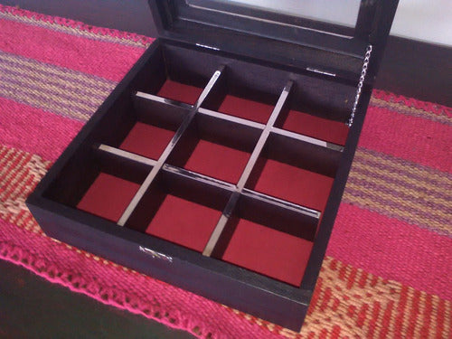 Ulala Wooden and Alpaca Tea Box with 9 Compartments 2