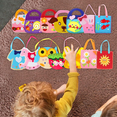 14x Bolsas Crianças Kit De Costura Pré-escolar Montessori 7