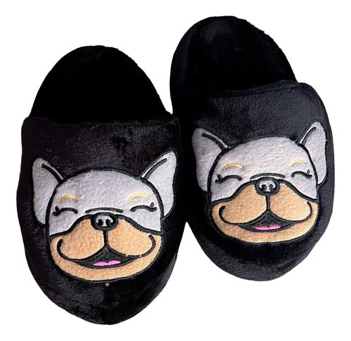 French Bulldog Black Slippers 0