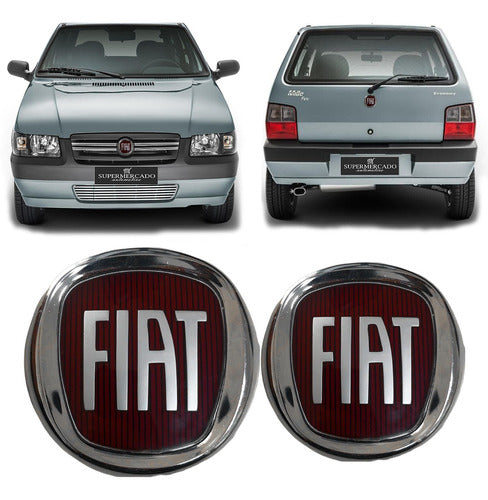 Simbolos Fiat Vermelho Tras/dian Uno Way 2008 2009 Até 2012 0