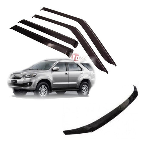 Toyota SW4 2013-2015 Complete X5 Original Window and Hood Deflectors 1