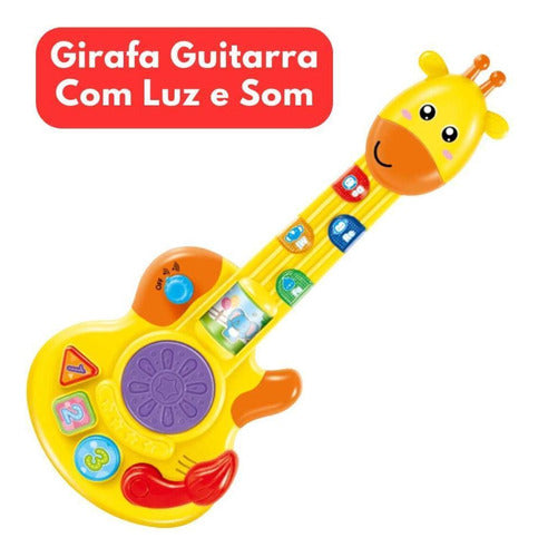 Brinquedo Girafa Guitarra Com Luz E Som Multikids Br2172 2