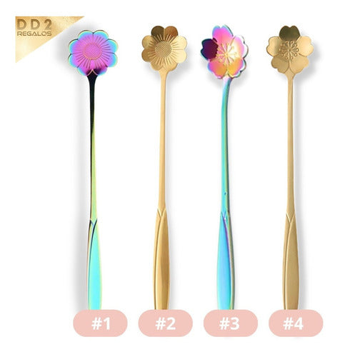 DD2 1 Dessert Coffee Spoon Stainless Steel Flower Shape 1