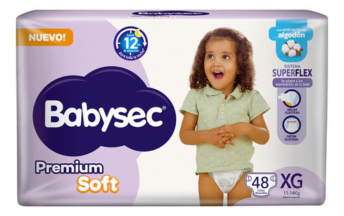 144 Babysec Premium Soft Diapers XG - Extra Large 3 Packs of 48 Units 1