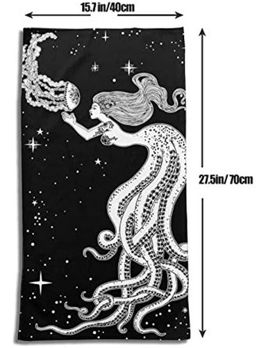 Dujiea Vintage Mermaid Kitchen Plate Towel Soft Highly Absorbent 4