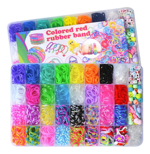 JADE Colorful Rubber Bracelet Making Kit +1500 Units with Charms 1