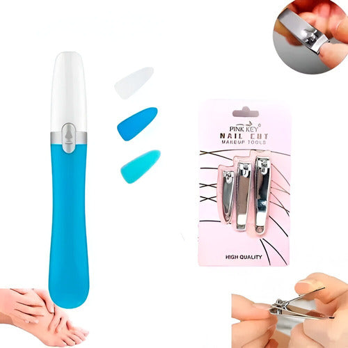 Shop Kit X2 Electric Nail File for Hands and Feet Exfoliator + 3 Cutters 0