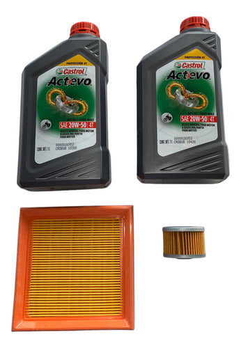 Kit Service Tornado Xr 250 Filtro Aire Aceite Castrol 20w50 0