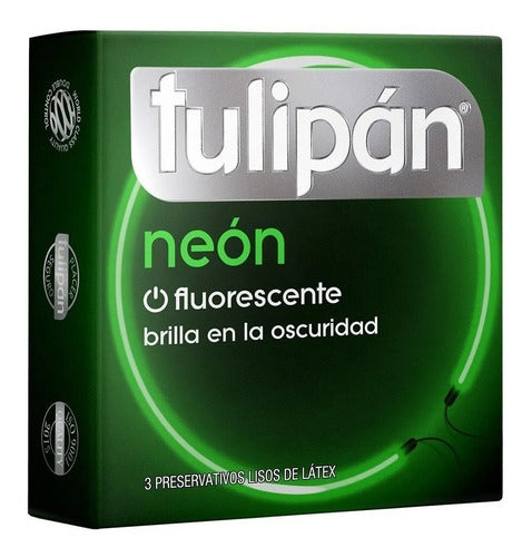Tulipán Neon Condoms X9 Units Glow in the Dark 1