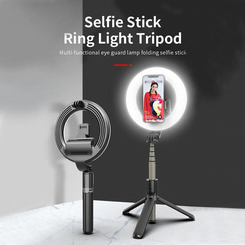 Generic Tripode Anillo Luz Led Selfie Aro Fotos Recargable Control 7