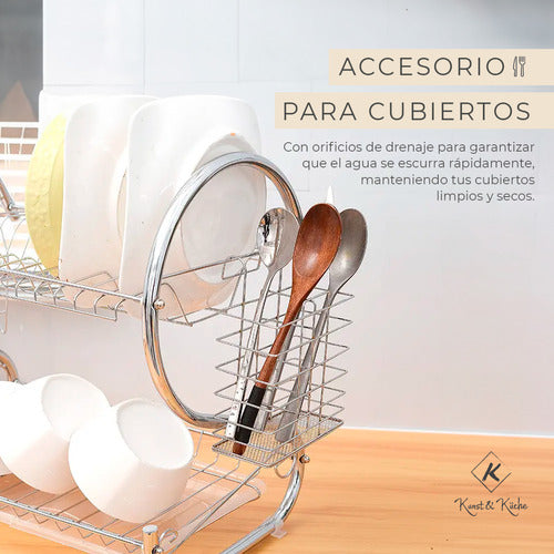 Kunst & Küche Dish Rack Cutlery Organizer 2-Tier Stainless Steel 5