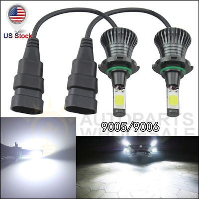 2pcs LED Light 9005/9006 White COB Bulb Still/Flash Mode Kit 1