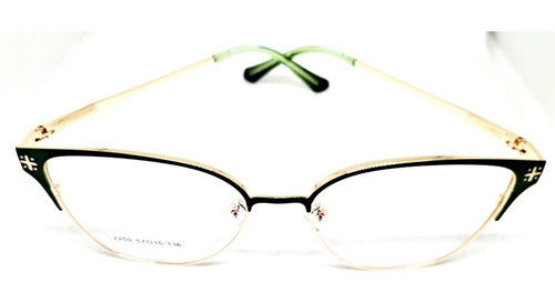 Sofy July Cat Eye Glasses with Thin Gold Metal Frame 7