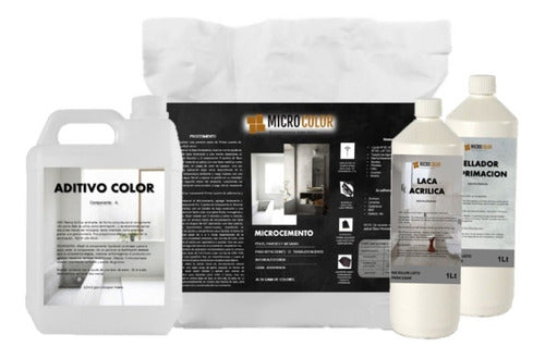 Kit De Microcemento 10m2 Microcolor Color Gris Plomo 0