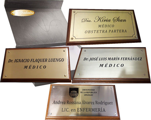 Placas Profesionales Grabadas En Bronce , Acero, Acrílico. 4