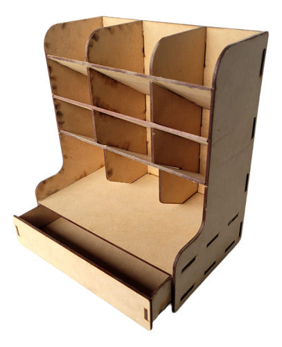 Organizador De Escritorio Economico Mdf Fibro Con Cajon - 2