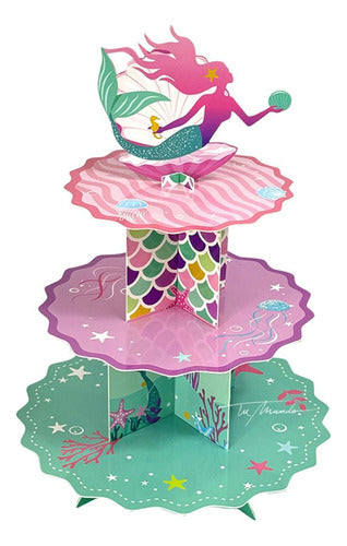 Tu Mundo Three-Tier Cupcake Stand Mermaid Decoration 1