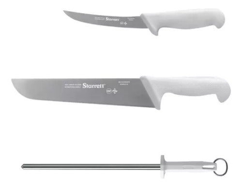 Starrett Combo Carnicero Deshuese Cuchillo Chaira Blanco 0