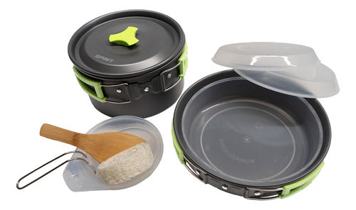 Marmita Spinit Set Cocina Para Camping 2 Personas X10 Piezas 0