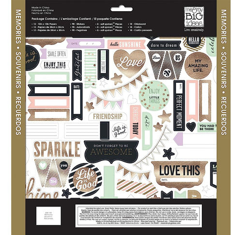 Yo Y Mis Grandes Ideas Scrapbook Page Kit, Gold Rush, 12-inc 0