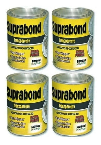 4 Latas Adhesivo De Contacto Transp De 1 Litro C/u Suprabond 0